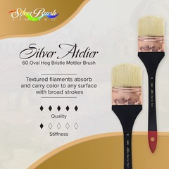 Silver Brush Limited 5403-60 Silver Atelier Oval Hog Bristle Mottler Brush, S…