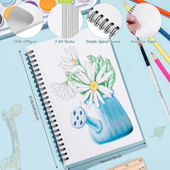 3 Pack Marker Paper Pad, 5.5×8.5In Double Sided Bleedproof Sketch Pad, 135Lb/…