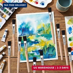 10 Pcs Small Paint Brush Flat Paint Brushes, Small Painting Brushes Bulk with Wo