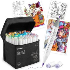 Ohuhu Honolulu Series 80 Colors 81 Markers Brush & Fine Tip Alcohol Marker Set