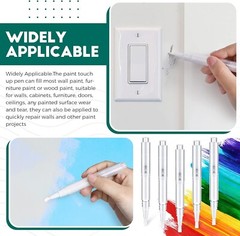 Touch Up Paint Pens 2 in 1 Pack Refillable Brush Pen Empty Oil Pen Transparent P