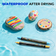 36 Colors Dual Tip Acrylic Paint Markers, Fabric Decorating Kits Premium Water-B