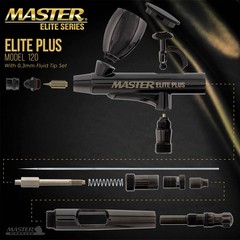 Master Elite Plus Airbrush Set, Superior Dual-Action Gravity Feed Kit, 0.3