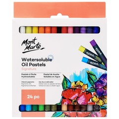 Mont Marte Water Soluble Oil Pastel Set, 24 Blendable Colors for Art Techniques