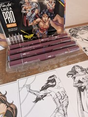 Spectrum Noir “Fan Art Like a Pro” Art Kit featuring Wonder Woman 1 Used Kit