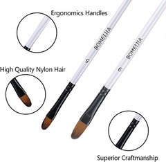 Filbert Paint Brushes Set, 12 PCS Artist Brush for Acrylic Oil Watercolor Gou…