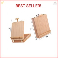 DEAYOU Wood Tabletop Easel Storage Box, Beechwood Portable Sketchbox for Paintin