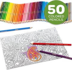 Deluxe 50-Count Colored Pencils for Adults – Fine Point, Non-Toxic Art Set