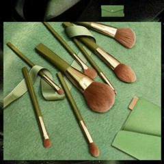 Glowup Timber Glow Wood Handle Soft Face & Eye Brushes Makeup Brush Set