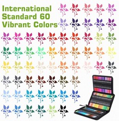 60 Colors Brush & Fine Dual Tip Watercolor Markers for Adult Coloring Books N…