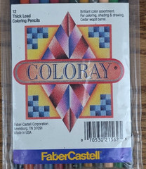 Vintage Faber Castell Coloray 12 Coloring Pencils Cedar Wood Thick Lead NIP USA