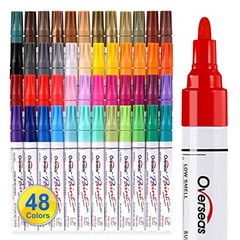 Paint Marker Pens – 48 Colors Permanent Oil Based 1 Count (Pack of 48)