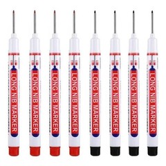 8Pcs Deep Hole Marker Pen Set 20mm Long Nib Waterproof Wood Metal Markers