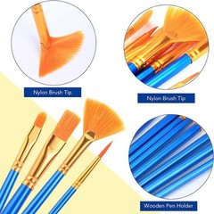AROIC Acrylic Paint Brush Set, 30 pcs Nylon Hair Brushes 30pcs-2, Blue