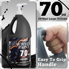 Black Acrylic Paint 70oz Acrylic Paint Black For Multi Surface Rich Art 2070ml