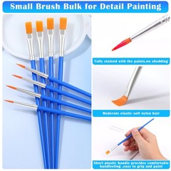 100Pcs Small Paint Brushes Bulk, Flat Top Acrylic Classroom Brush for Kids Mini