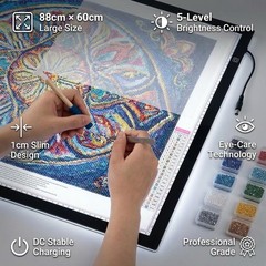 A1 Extra Large LED Light Pad (34.6″x23.6″) – Upgraded Durable Tracing Light B…