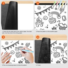 50 Hojas De Papel Carbon Papel De Grafito Negro Papel De Calco De Transferencia