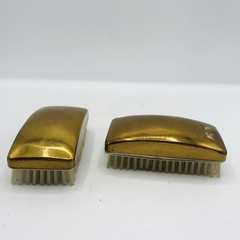 Lot of 2 Gold MCM Vintage Suit Brushes For Fabric Upholstery 4.5×2.5 Inches