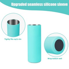 2 Pcs Sublimation Tumblers, 20oz Skinny Straight Silicone Wraps, Bands for Bo…