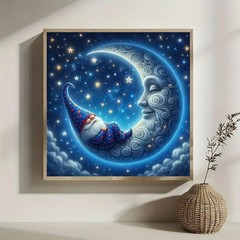 VCLKDIY Gnome Moon Star Diamond Art 13.8 inches x inches,