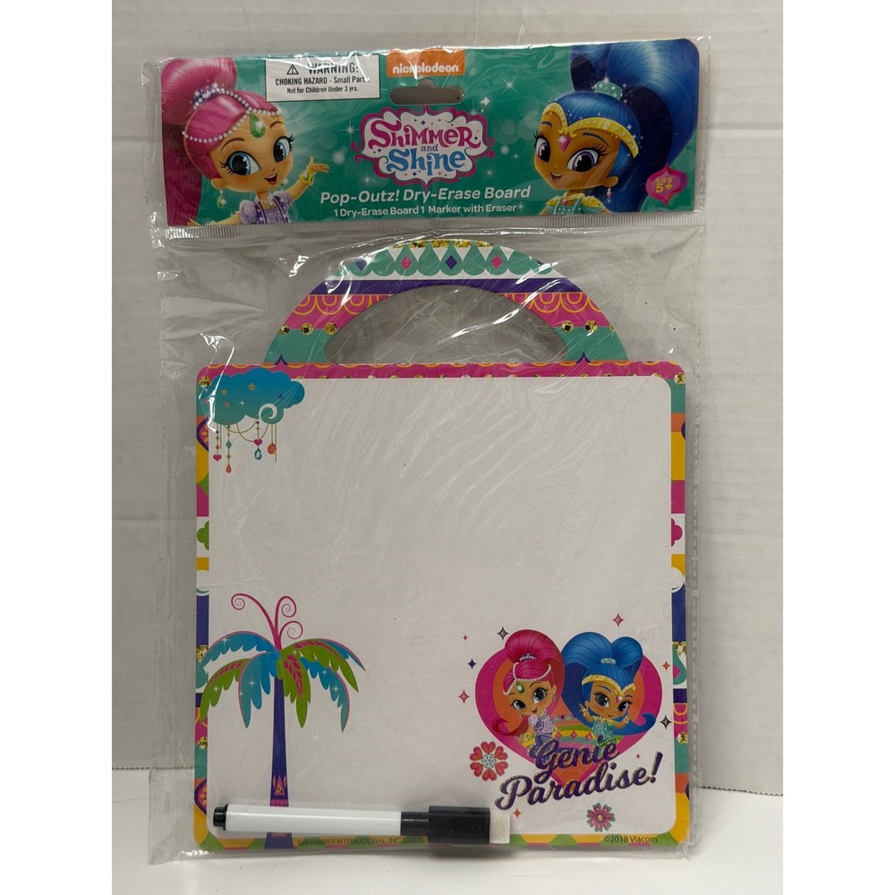 Nickelodeon Shimmer and Shine Pop-Outz Dry-Erase Board Genie Paradise Set New