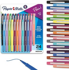 Vibrant Flair Felt Tip Pens – 24 Assorted Medium Point Markers for Creative Fun