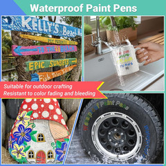 8-Color Oil Based Paint Markers, Dual Tip 0.7mm & 3mm, Waterproof, Multi-Surface