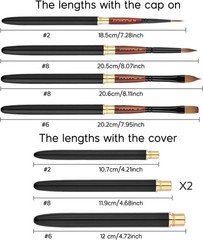 Fuumuui Sable Travel Watercolor Brushes, 3/4Pcs Elegant Kolinsky Sable Watercolo