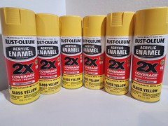 6PK Acrylic Enamel 2X Coverage Spray Paint 12 Oz Gloss Yellow 6 Pack 316890