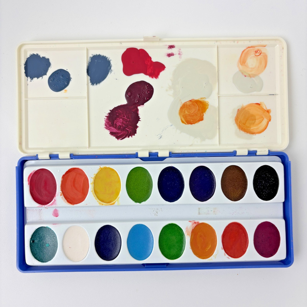 Vintage Peacock Watercolor Paints Binney & Smith 16 Colors 1982