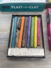 Lot Of 6 Vintage Crayons And Art Supplies All Different, All Used, Partial Packs