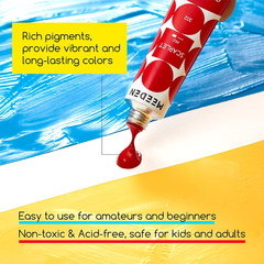 Gouache Paint Tube Set – 48 X 12Ml (0.4 Oz) Colors Art Paint Supplies for Artist