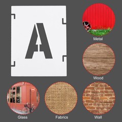 42Pcs 1 Inch Letter Number Stencils Alphabet Templates Set 1.5″ Width White