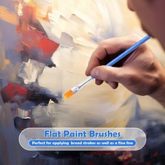 126 Pcs Flat Paint Brushes for Acrylic Painting, Small Small, Blue