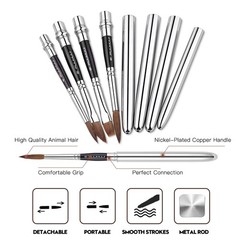 Kolinsky Sable Hair Round Watercolor Paint Brush 4Pcs Travel Set Portable Co…