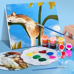 145 Pcs Mini Acrylic Paint Set for Kids, 12 Colors Washable Acrylic Paint Str…