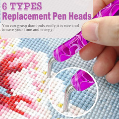 Diamond Art Pens Tools, Ergonomic Diamond Painting Pen Kits with Steel Metal Tip