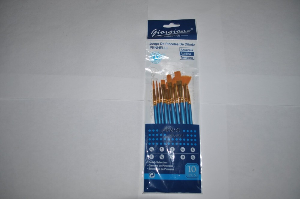 Set of 10 Giorgione Artist Paint Brushes – Water Color Compulsory – #G-198H