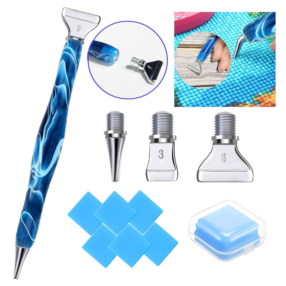 Diamond Art Tools Painting Accessories Kits with Blue pen Silver 3