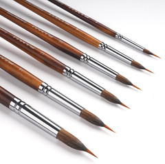 Watercolor Brushes Professional, 6Pcs Extended Needle Point Brushes Synthetic E