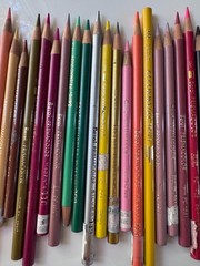 Vintage Lot of 56 Sanford Berol Prismacolor Colored Pencils Used Art Supplies