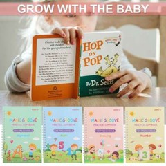 16Pcs Magic Practice Copybook Groove Children Reusable English Writing Book kids