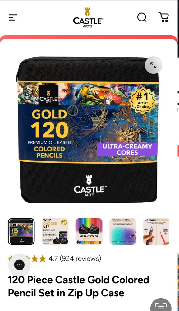 Castle Art Supplies Gold Standard 120 Colouring Pencils Set | Quality Oil-based