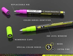 24 Neon Fluorescent Acrylic Paint Pens Markers Set 0.7mm (EXTRA FINE)