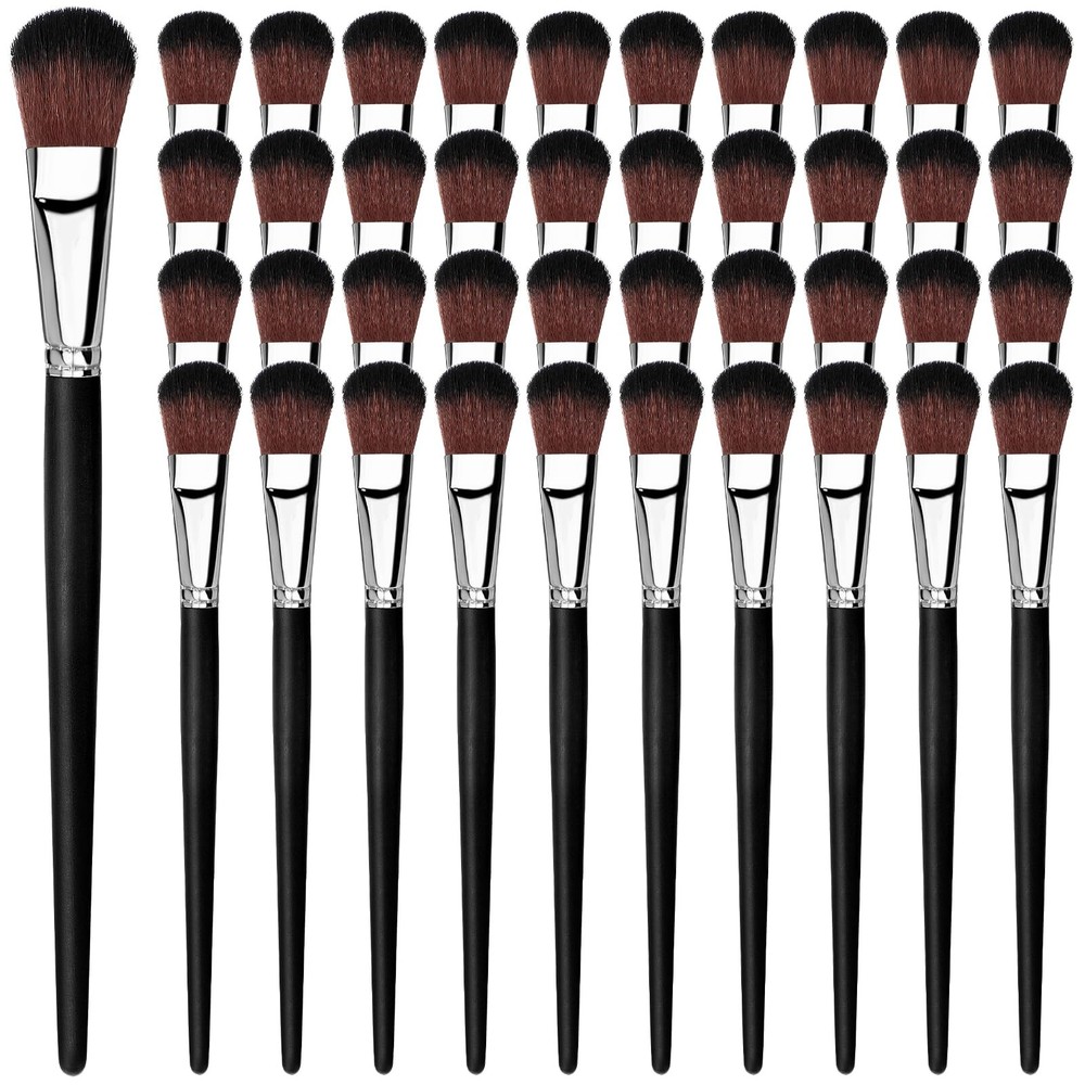40 PCS 1 Inch Mop Brush Acrylic Oval Blending Wood Handle Art Craft Paint
