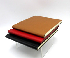 Graphic Image 6×6″ Sketchbook Leather Red Soft Cover Ivory Archival Paper