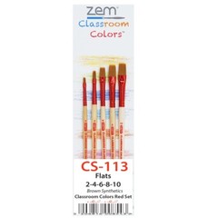 ZEM Classroom Colors Brown Synthetics Artist Brush Sets 6 Types