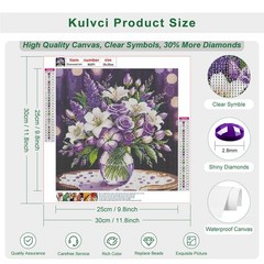 Diamond Painting Kits for Adults, Flower Diamond Art Kits for Beginners, 5D DIY