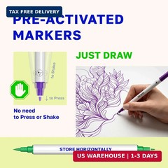 24 Dual Tip Acrylic Paint Markers Set | Coloured Markers with Brush & Extra Fine